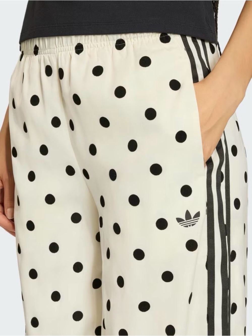 Adidas Originals Polka Dot Wide Leg Track Pants NWT Size L - Picture 5 of 9